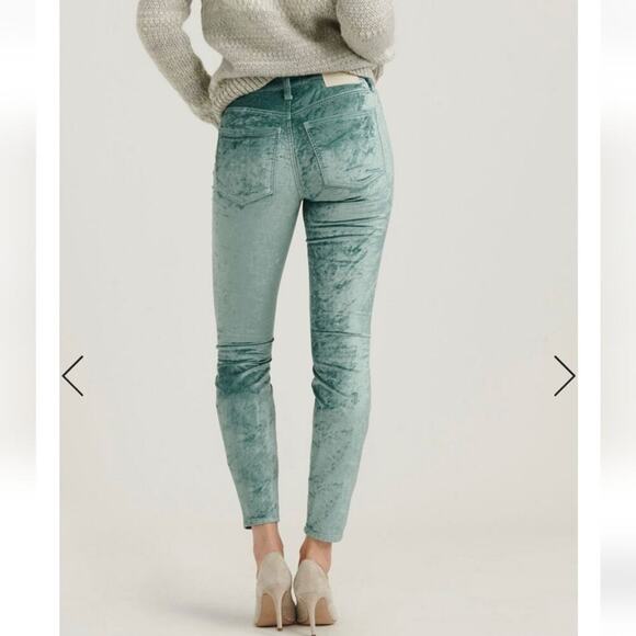 Lucky Brand Crushed Pastel Green Velvet Ava Skinny Jean Pants 0/24 Rare Find - Picture 16 of 16